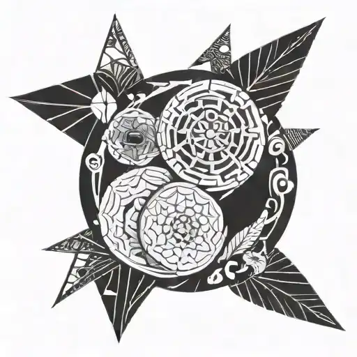 Black Work Negative Space Geo Patern