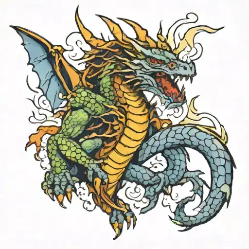 Dragon Breaks Thru Skin