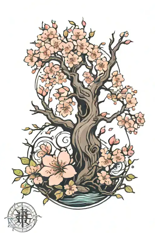 Gladuis With Cherry Blossom Tree