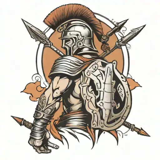 Spartan Soldier With Arrows In His Back