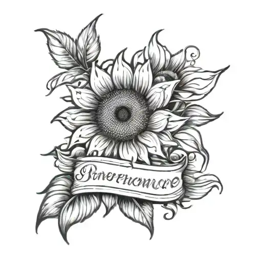 Remembrance Word Sunflower
