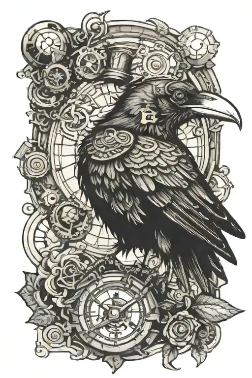 Steampunk Crow Perched