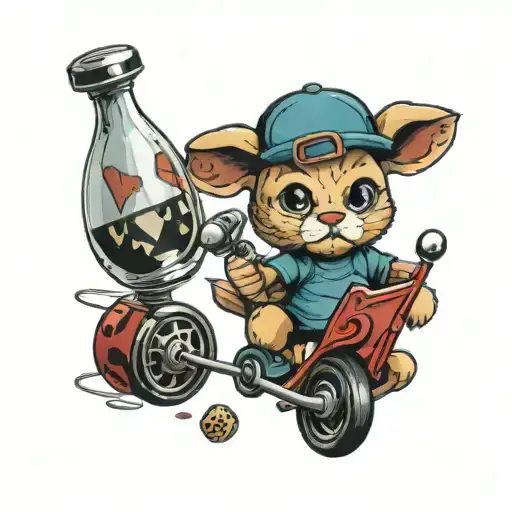 Bmx And Dice And Shot Glass And Rabbit Teddy And Baby Rattle Toy