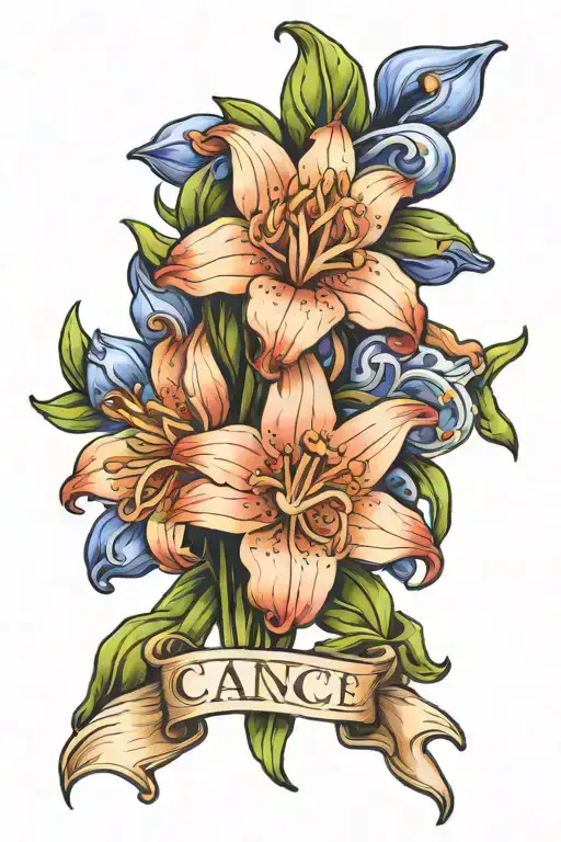 Bluebell Flowers With Cancer Ribbon