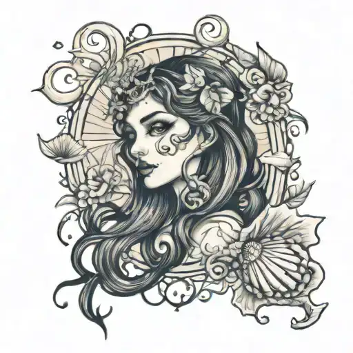Seashell Sister Tattoo Design