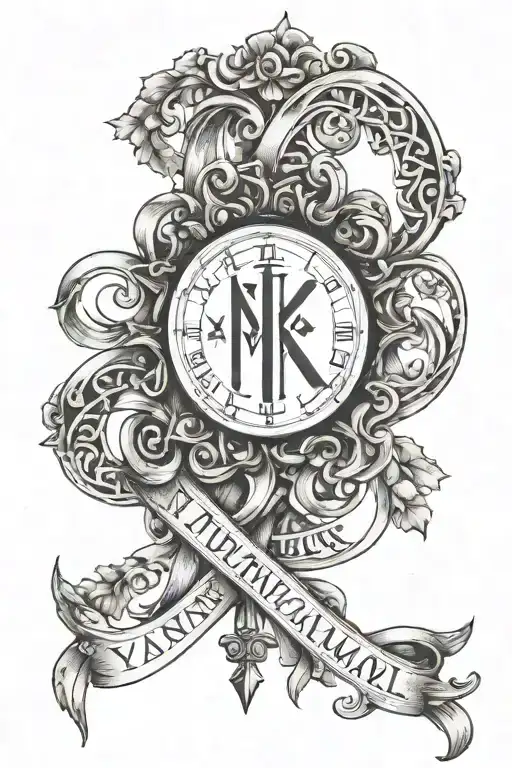 Roman Numerals And Name Intertwined