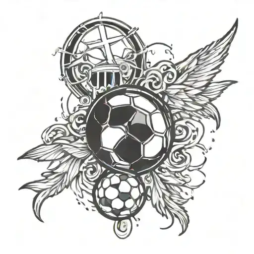 Tattoo With Christianity And Football