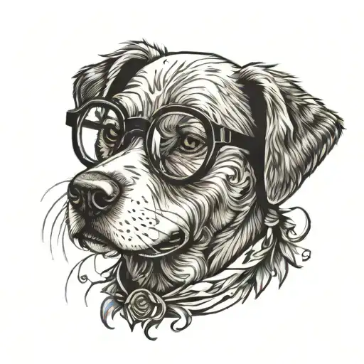 Old Dog Wearing Glasses