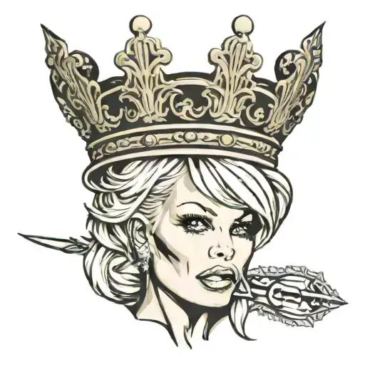 Pamela Anderson With A Crown