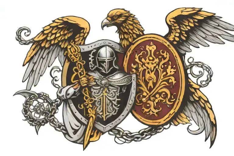 Saint Michael Archangel Shield And Hood