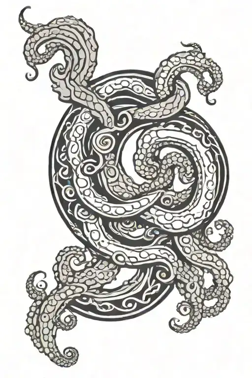 Tentacles Spiral Into The Circle Of The Arm