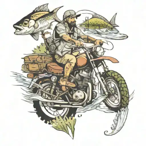 Four Wheel Driving Motorbike Fishing Camping