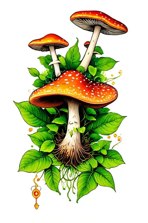 Ayahuasca Vine And Psilocybin Mushroom