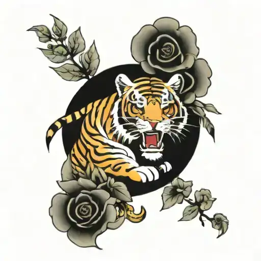 Korean Tiger National Flower Intertwined