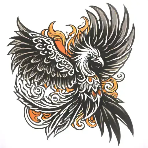 Phoenix With Wings Down