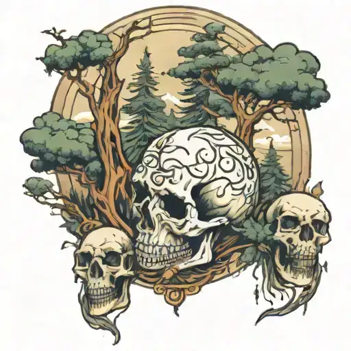 Skull Trees Wilderness Scene