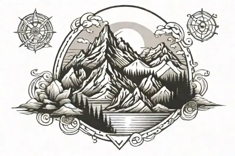 Mountain Range Symmetrical Design