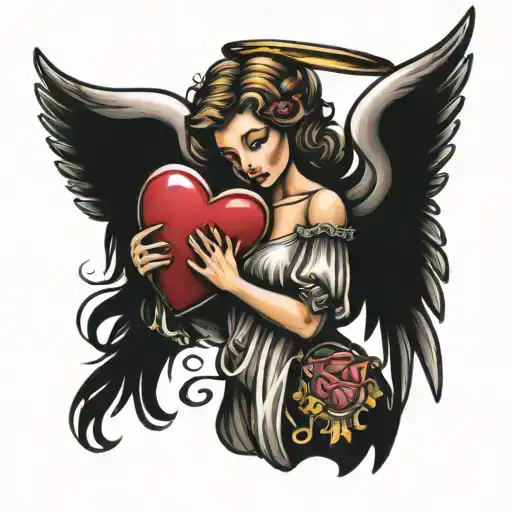 Angel Holding Love Heart