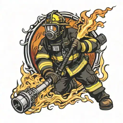Woodland Firefighter Battling Flames