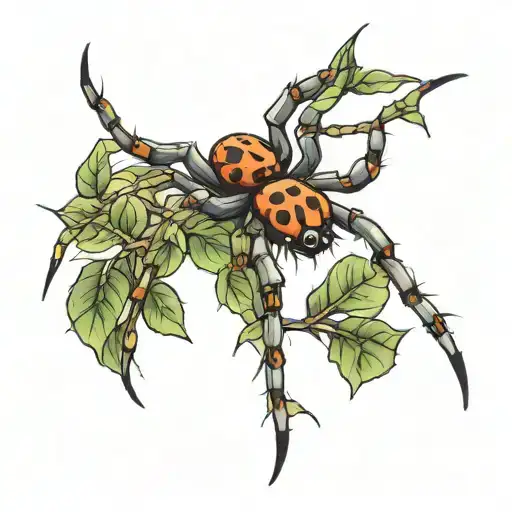 Spider And Leaves