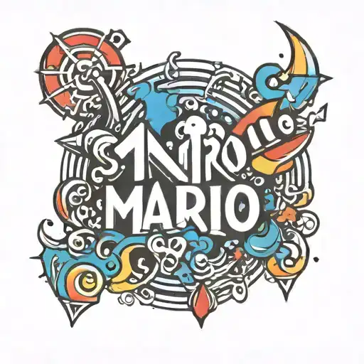 The Name Mario In Abstract Font