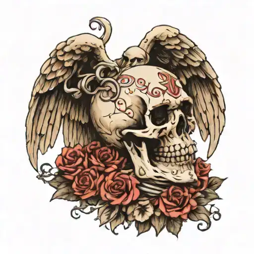 Engel Statue With Skull