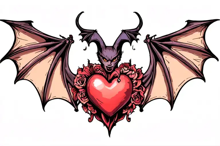 Womb Tattoo Bat Wing Heart
