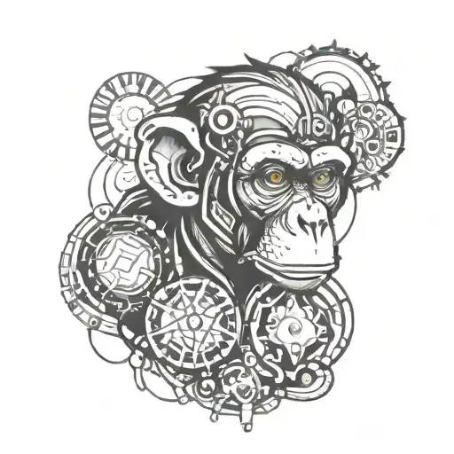 Monkey And Science Abstract Design