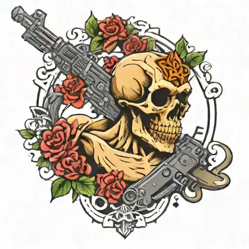 Name Ksyusha With A Machine Gun On Top Of The Ribs