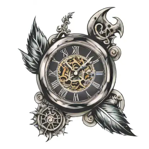 Mechanical Clock With Roman Numerals