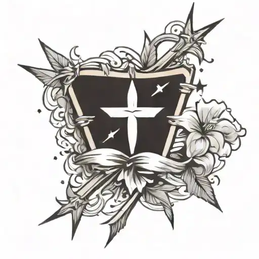 Forearm Band With Cross And Shooting Star