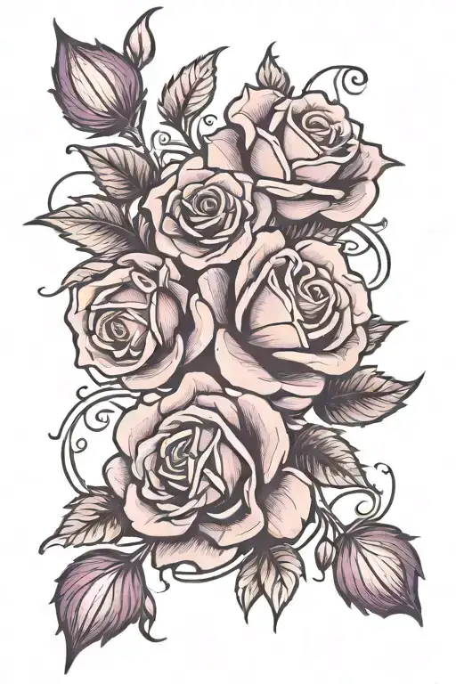 Rose And Violet Flower Together