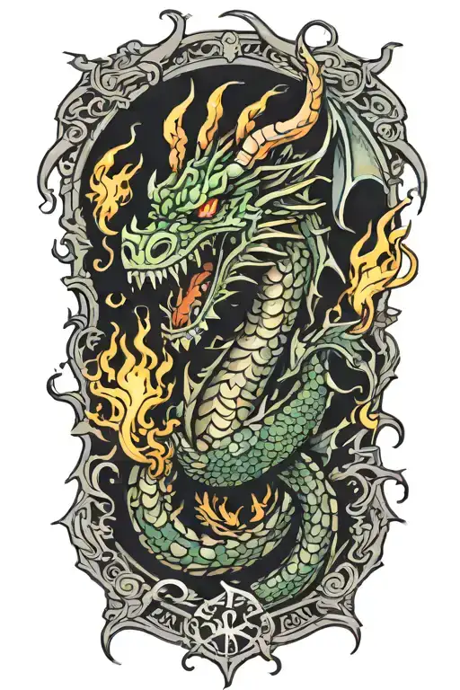 Castle On Fire Breathing Dragon