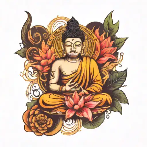 Combination Of Buddha And Lord Shiva Add Some Background Colour Which Resembles Peace And Love