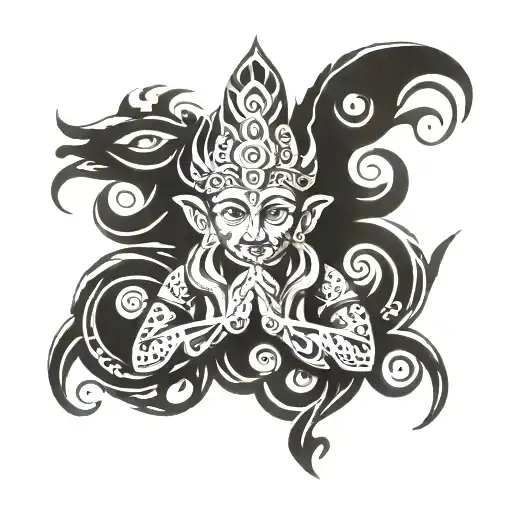 Tribal With Hindu God