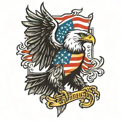 German Eagle Usa Flag