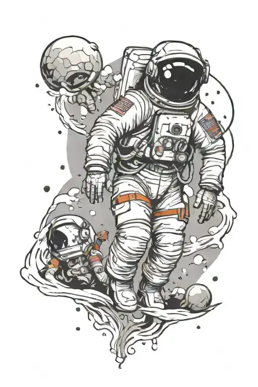 Astronaut Floating Alone