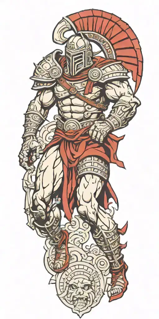 Spartan Fight Demon In Ancient Greek City