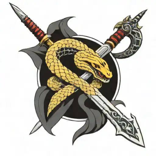 A Strong-looking Snake And Sword
