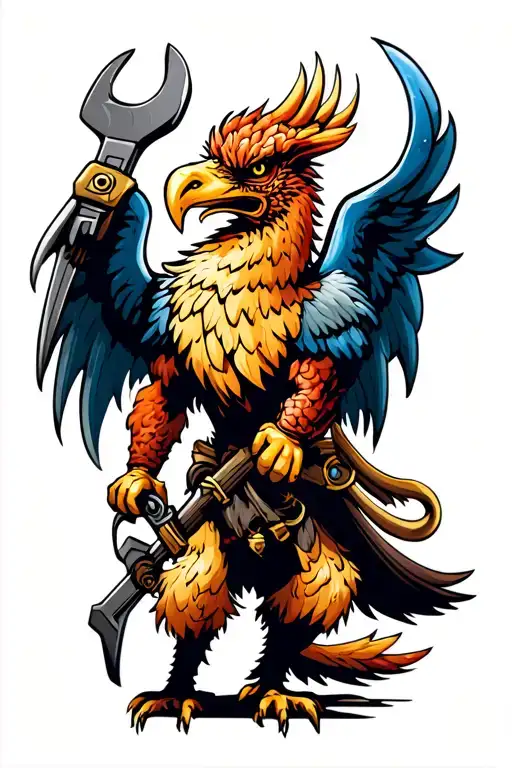Griffin Carrying A Wrench