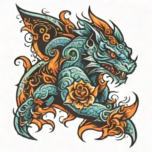 Water Based Tattoo With Fearless In The Middle