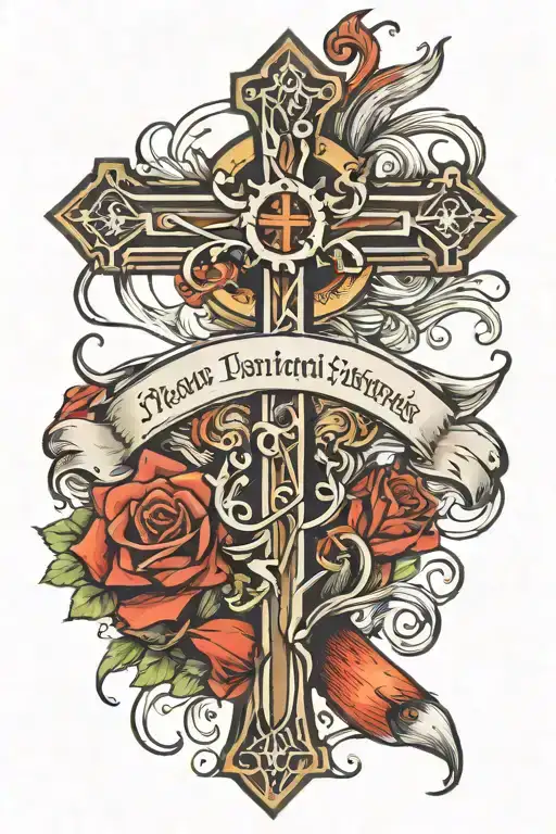 Christian Cross With Fishing Hook With Bible Verse