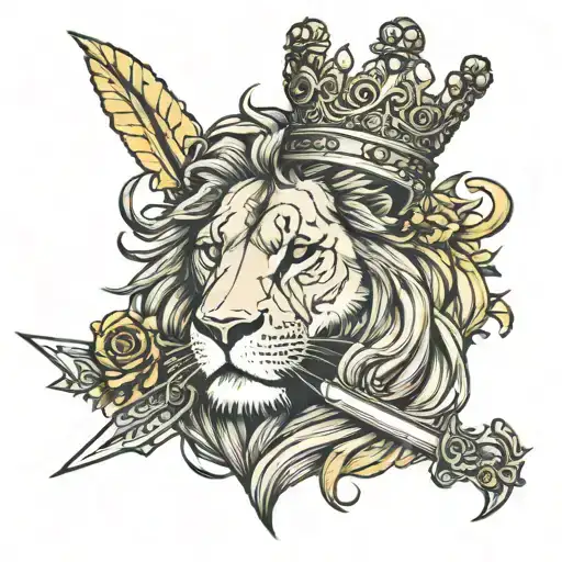 Lion Crown Weapons Money Daughter