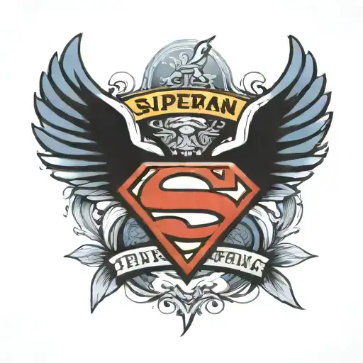 Superman Logo With Angel Wing And The Word Papaw In It