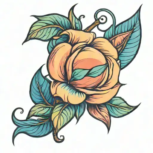 Peach With Blue And Pink Color Scheme