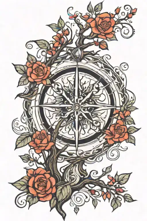 Tree And Wind Rose Growing