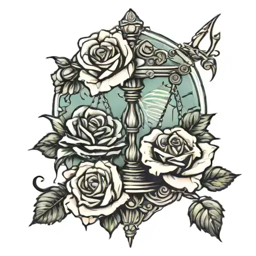 Libra Zodiac Sign And Roses