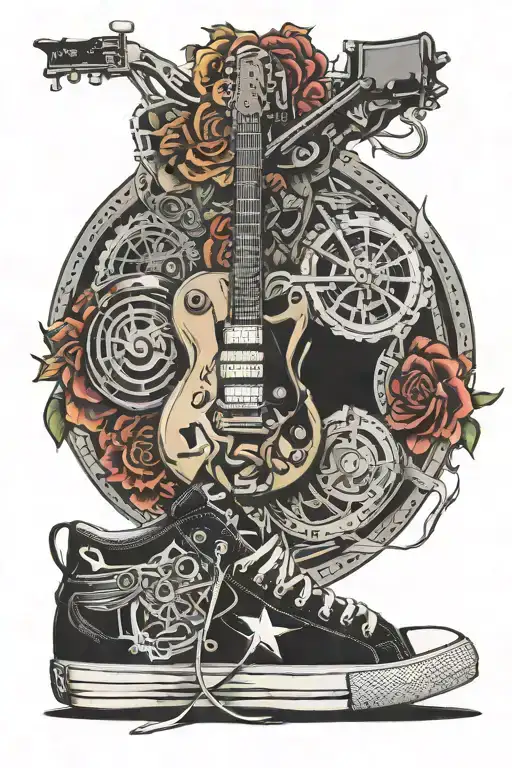 Guitar Motorcycle Sneakers Memorial