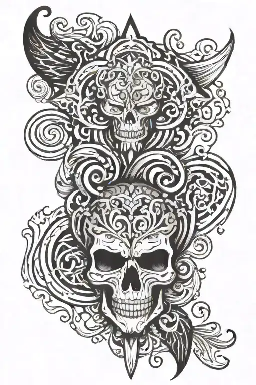 Illyrian Pattern Black To White Fade