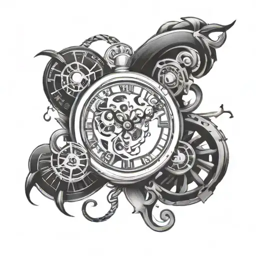 D And T With Clock Mechanism Intertwined